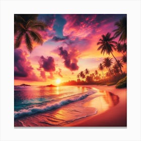 Sunset At The Beach 2 Canvas Print