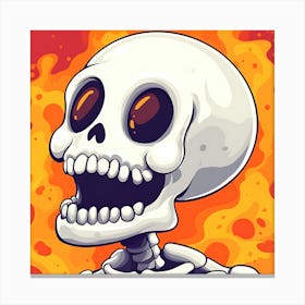 Spooky Halloween Skeleton Emojis Artwork Canvas Print