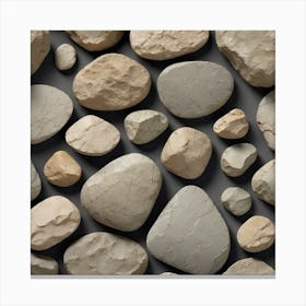 Rocks On A Black Background Canvas Print