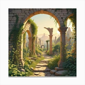 Into The Garden Ai Art Wall Art Design Illustration (17) Canvas Print