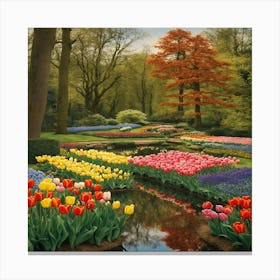 Tulips In The Garden 19 Canvas Print