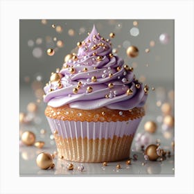 Cupcake With Gold Sprinkles Canvas Print