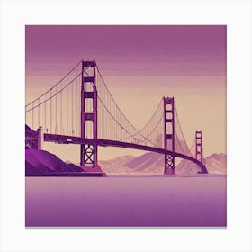 Minimalist Purple Golden Gate Bridge Canvas Print
