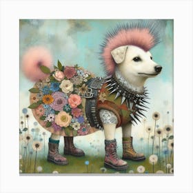 Cute punk dog Canvas Print