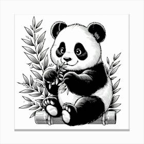 Line Art panda 1 Canvas Print