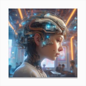 Futuristic Girl 3 Canvas Print