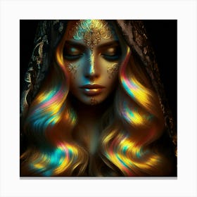 Holographic Woman Canvas Print