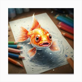 Goldfish Drawing 3 Canvas Print