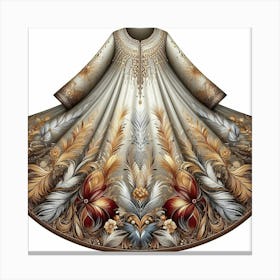 A beautiful long frock design with charismatic color combinations Canvas Print