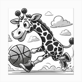 Giraffe Playing Basketball Canvas Print