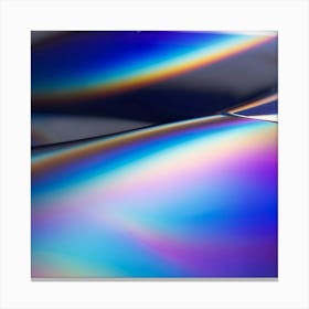 Close Up Of A Vibrant Holographic Pattern Shimmering With Iridescent Colors Against A Minimalist Ba (4) Canvas Print