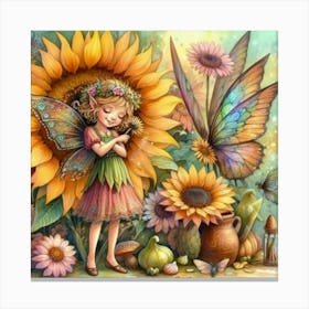 Sunflower Fairy 2 Canvas Print