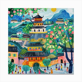 Kids Travel Illustration Xian 3 Canvas Print
