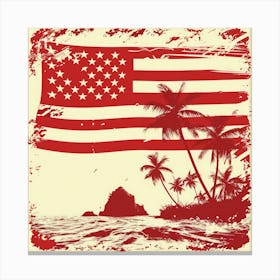 Retro American Flag Canvas Print