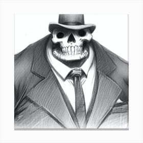 Skeleton In A Suit Canvas Print