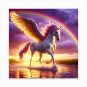 Unicorn With Rainbow 2 Canvas Print