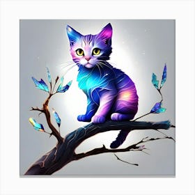 Cat On A Branch 2 Canvas Print