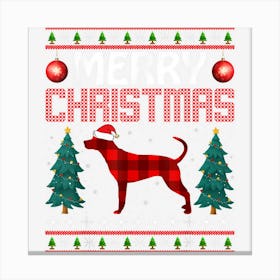 Merry Christmas Bluetick Coonhound Dog Santa Hat Xmas Canvas Print