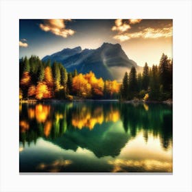 Autumn Mountain Lake 8 Canvas Print