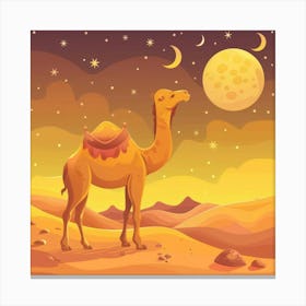 Camel In The Desert 17 Canvas Print