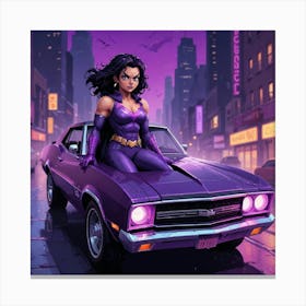 Young Latina Female Superhero Canvas Print