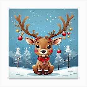 Christmas Reindeer 3 Canvas Print