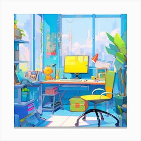 Home office in Japan Canvas Print