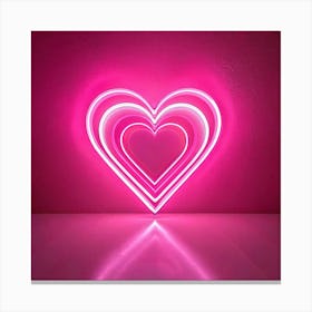 Pink Neon Heart Lienzo