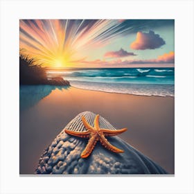 Starfish On The Beach 2 Canvas Print