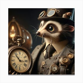 Steampunk Raccoon Canvas Print