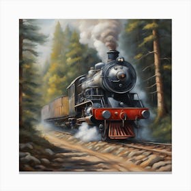 Steam Train In The Forest 1 Canvas Print
