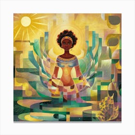 Woman In Meditation Canvas Print