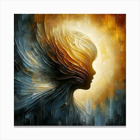 Portrait Of A Woman With Wings Canvas Print