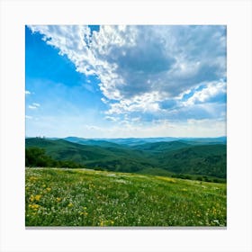 A Panoramic Scene Capturing The Essence Of A Clear Spring Day In Nature Soft Sunlight Filtering Thr (4) Canvas Print