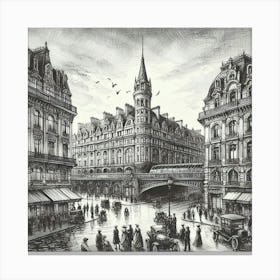 Paris Street Scene Canvas Print