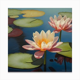 Give your home a touch of luxury and elegance with the Floating Water Lily painting. Purchase now and enjoy the serene beauty of nature Canvas Print