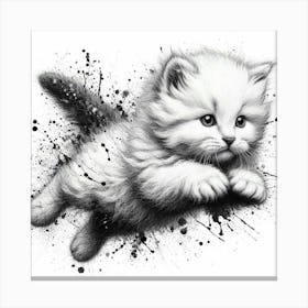 Kitten Flying In The Air Canvas Print