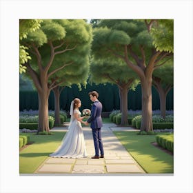 Wedding In The Park Canvas Print