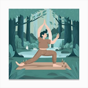 a person practicing yoga or meditation in a peaceful Canvas Print