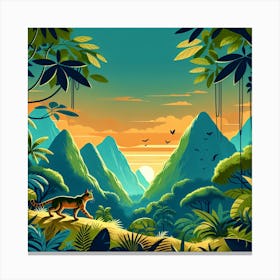 Mystic jungle cat Canvas Print