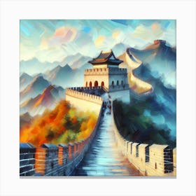 Great Wall Of China -Creative Paint Canvas Print