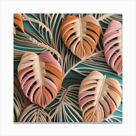 Tropical Leaves Bohemian Botanical Monstera 9 Canvas Print