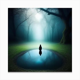 Pond In The Forest Canvas Print