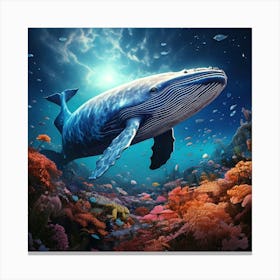 Firefly Colossal Sky Whale Amidst A Celestial Garden 98003 Canvas Print