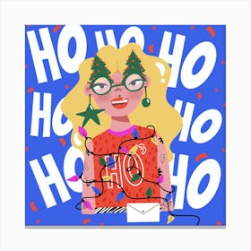 Ho Ho Ho - Merry Christmas Canvas Print