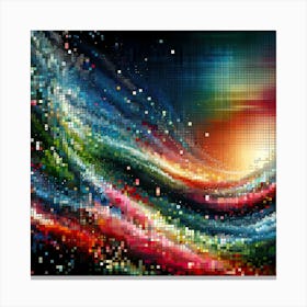 Abstract Pixel Art Canvas Print