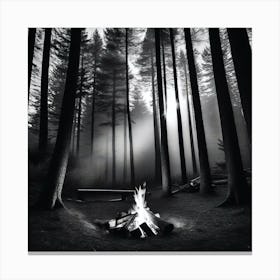 Fire In The Woods Canvas Print