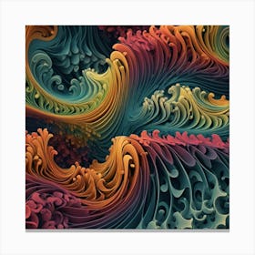 3d Wave Art Canvas Print