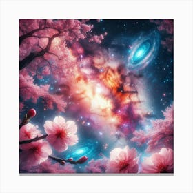 Cherry Blossoms In Space Canvas Print