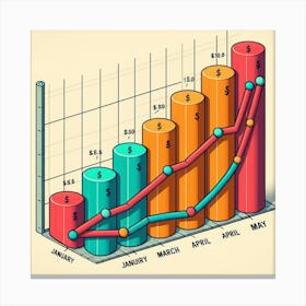 Bar Graph With Numbers Canvas Print